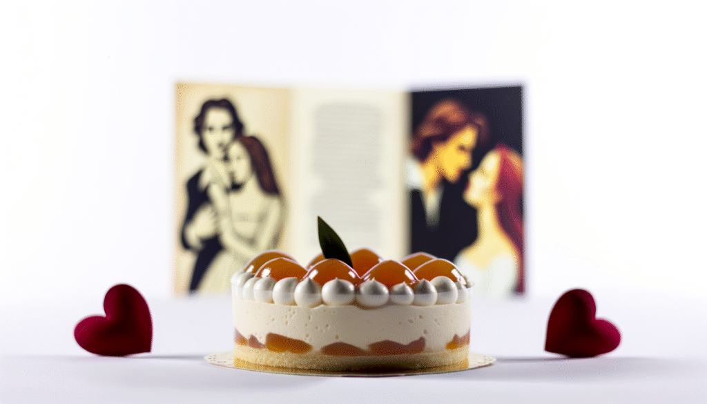 alt_text: Elegant dessert with romantic accents, capturing love and simplicity for "Romeu e Julieta na Travessa."