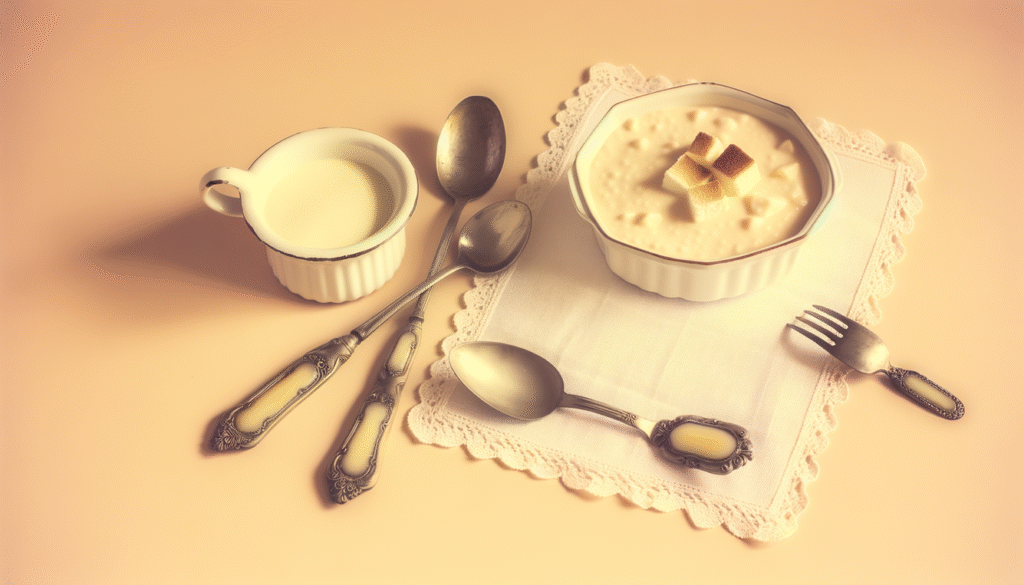 alt_text: Nostalgic cover featuring ambrosia dessert, vintage utensils, and warm pastel tones evoking childhood.