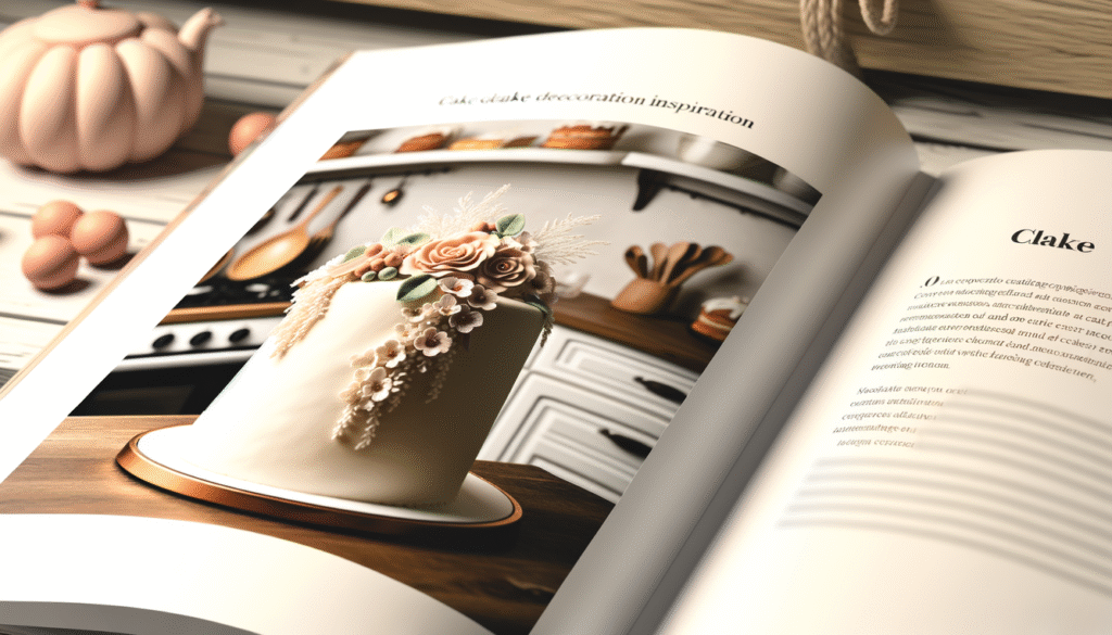 alt_text: Elegant cake adorned with flowers and fondant in a cozy kitchen, perfect for cake decorating fans.