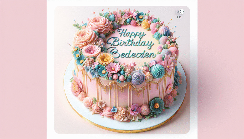 alt_text: Stunning birthday cake in pastel colors adorned with flowers and whimsical decor, embodying Tumblr vibes.