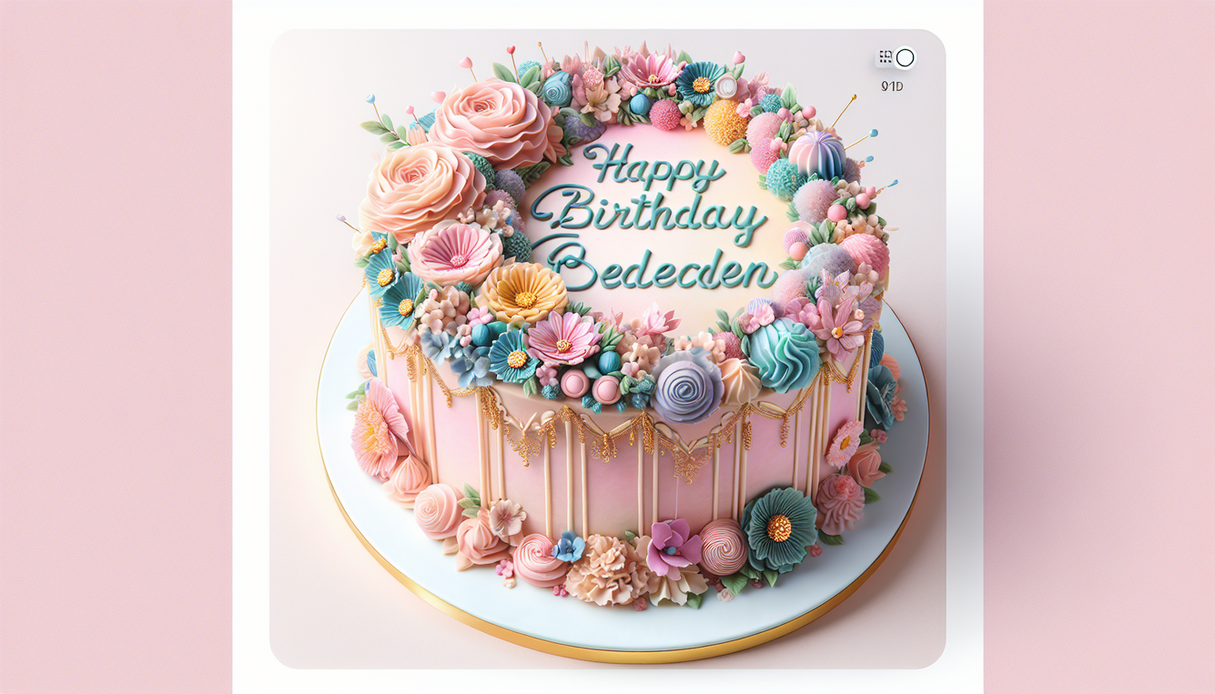alt_text: Stunning birthday cake in pastel colors adorned with flowers and whimsical decor, embodying Tumblr vibes.